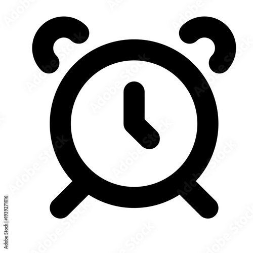 Alarm clock ringing loudly on transparent background