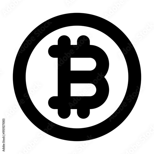 Bitcoin logo symbol for cryptocurrency and blockchain
