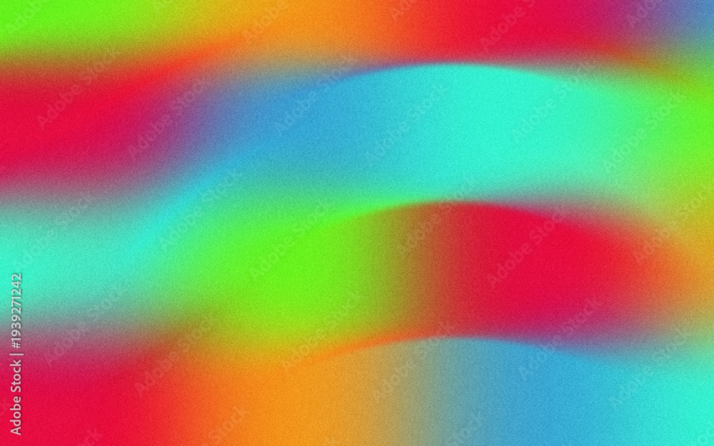 Obraz premium Abstract vibrant colorful wavy gradient with granular texture, smooth transitions green blue red