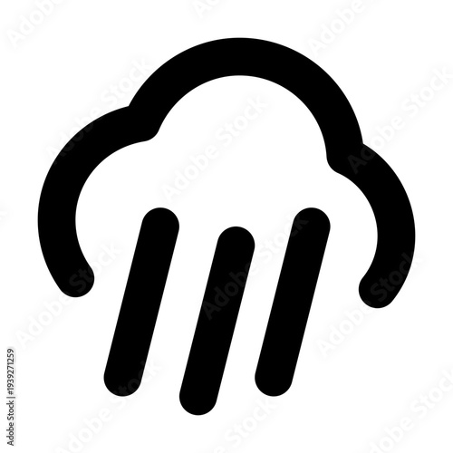 Rainy weather symbol with cloud and raindrops