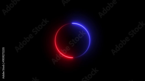 Abstract neon light with neon circle background. Shine ring. Halo around. with video animation.