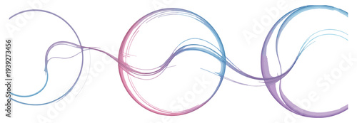 Abstract flowing gradient lines forming interconnected circles, representing data flow and digital connection.