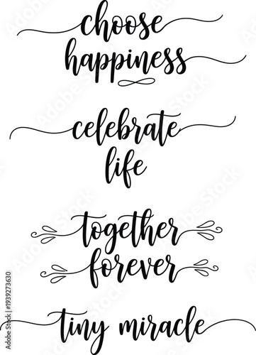 Inspirational quotes on a white background with elegant typography and floral accents