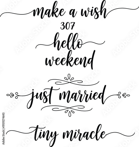 Collection of elegant and artistic calligraphy phrases for various occasions