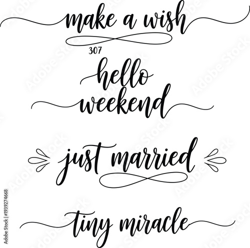 Creative handwritten phrases for various occasions and celebrations