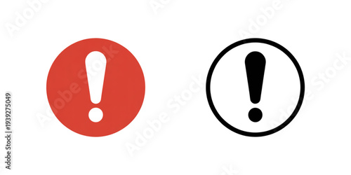 Two exclamation marks with different colors and border styles Vector