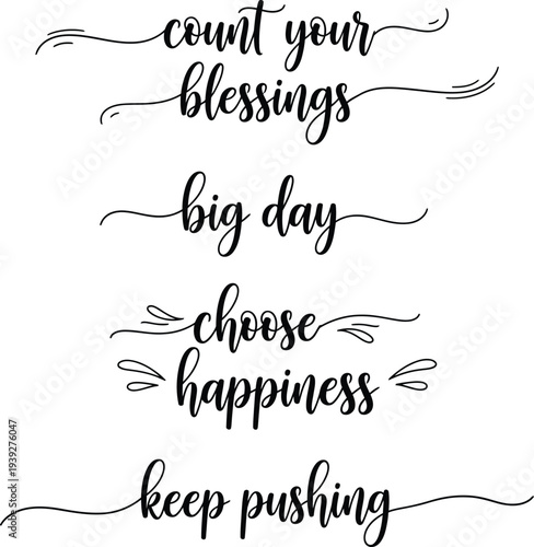 Inspirational quotes on a white background with elegant cursive typography