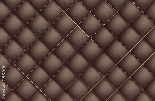 Mocha mousse , brown upholstery. Geometric pattern. Stylish texture. Luxury black background. Vector illustration.Suitable for your design. Business Cover, poster, flyer.