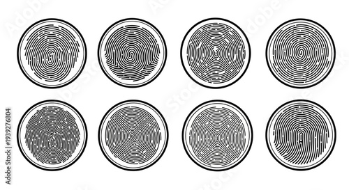 Abstract Circular Patterns: Fingerprint, Swirl, Maze, and Geometric Designs
