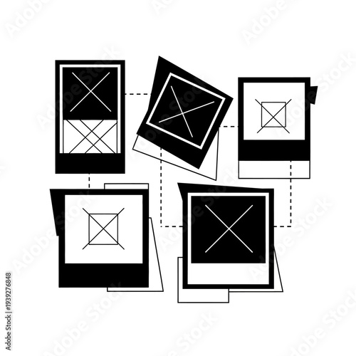 Abstract Concept of Digital Data Loss or Missing Information with Placeholder Images