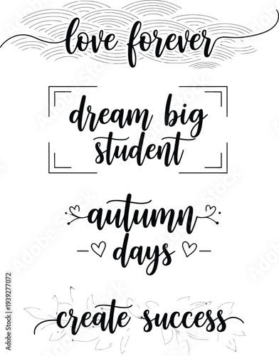 Inspirational and motivational quotes art print featuring autumn theme and student encouragement