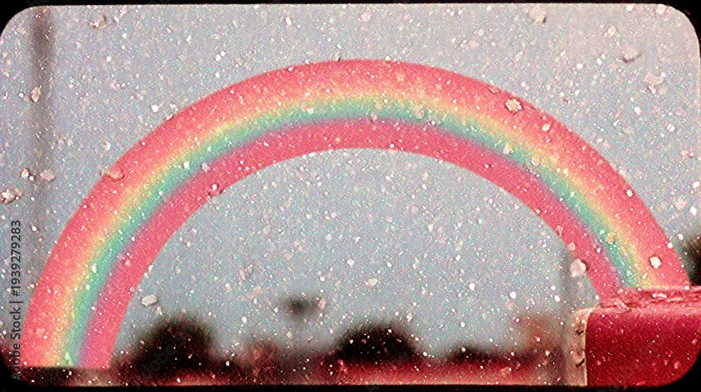 Obraz premium Vibrant rainbow after rain urban playground photo colorful close-up natural beauty