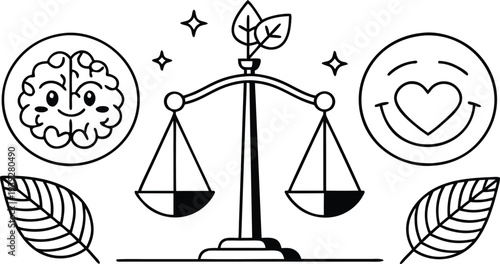 A symbolic illustration depicting the balance between intellect emotion and mental wellbeing high quality