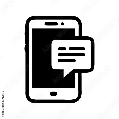 Vector mobile phone with speech bubble icon