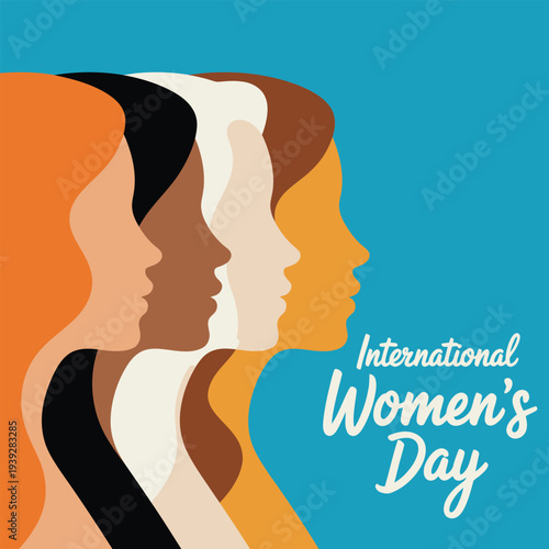 Diverse Women Faces International Womens Day Celebration