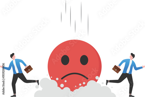 Professional Running from Giant Sad Emoji