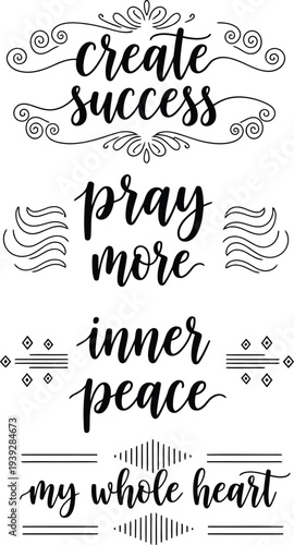 Inspirational quotes and phrases with artistic designs for motivation and reflection