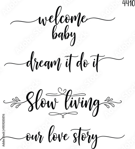 Elegant handwritten phrases showcasing inspirational quotes and sentiments