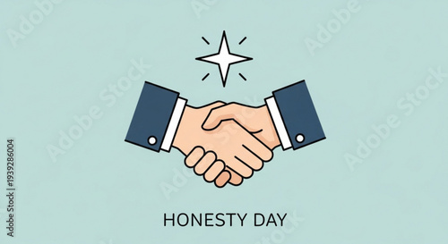 Handshake illustration symbolizing honesty and trust on honesty day professional agreement partnership deal trust and cooperation