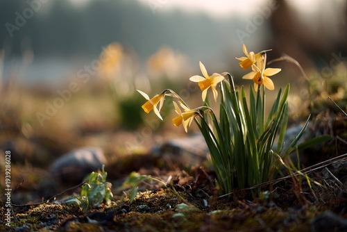 Springtime. Spring Flowers in Sunlight. Outdoor Nature In Spring