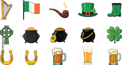 St patrick's day vector bundle irish symbols and icons