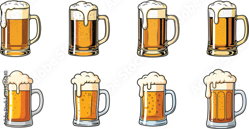 St patrick's day vector bundle beer mugs for irish holiday celebrations