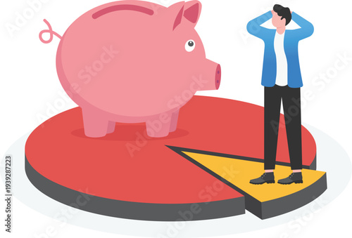 Professional Stressed by Savings Loss on Chart