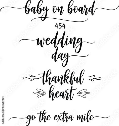 Elegant calligraphy designs showcasing various phrases and sentiments