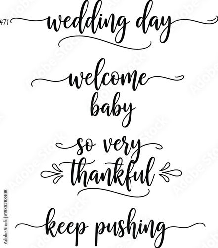 Elegant handwritten signs for various occasions and motivational sayings