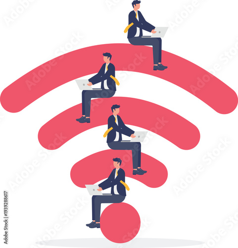 Professionals Working on Global Wi-Fi Network