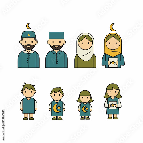 Ramadan Muslim Family Cartoon