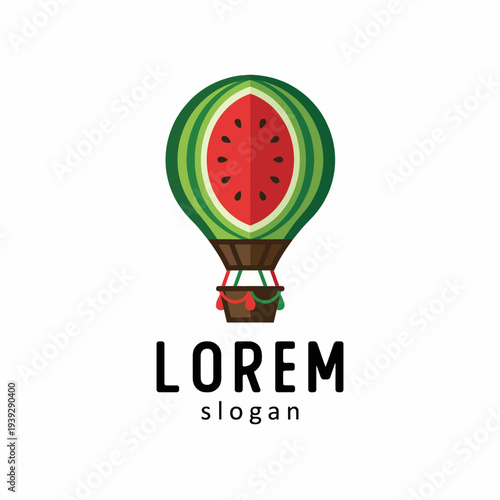 This vibrant hot air balloon showcases a unique watermelon design, symbolizing joy and adventure while capturing the essence of summer and fun travel experiences.