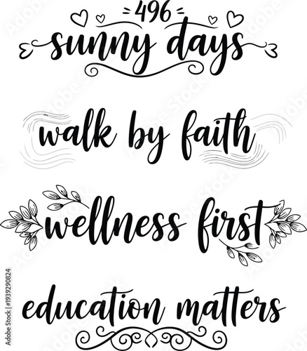 Four motivational quotes in elegant typography on a white background