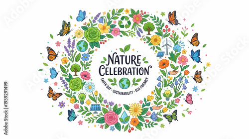 Colorful Nature Celebration Logo Design.