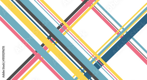 Colorful intersecting lines and shapes.