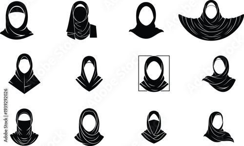 Various hijab styles and designs for fashion and cultural representation