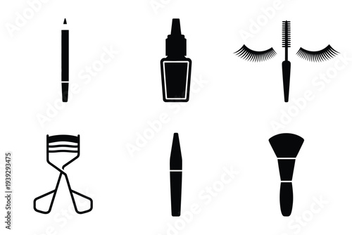 Black and white makeup tools and accessories pencil