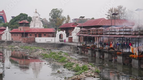 Hindu Cremation Ceremony at Pashupatinath Temple
