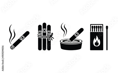 Black and white of smoking and fire cigarette cigar