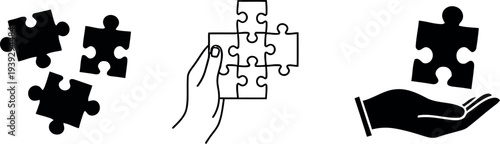 Jigsaw puzzle pieces coming together