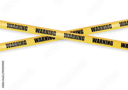 危険・注意のテープのベクター素材　Yellow and black caution tape set for warning and no entry Vector illustration Barrier tape design