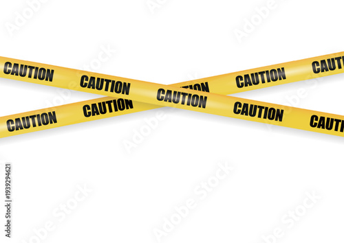 危険・注意のテープのベクター素材　Yellow and black caution tape set for warning and no entry Vector illustration Barrier tape design