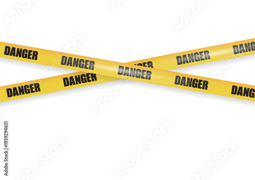 危険・注意のテープのベクター素材　Yellow and black danger tape set for warning and no entry Vector illustration Barrier tape design