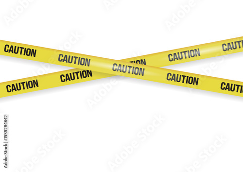 危険・注意のテープのベクター素材　Yellow and black caution tape set for warning and no entry Vector illustration Barrier tape design
