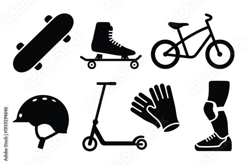 Black and white sports equipment and gear skateboard