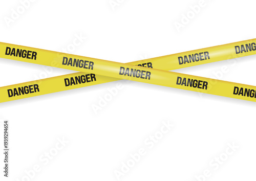 危険・注意のテープのベクター素材　Yellow and black danger tape set for warning and no entry Vector illustration Barrier tape design