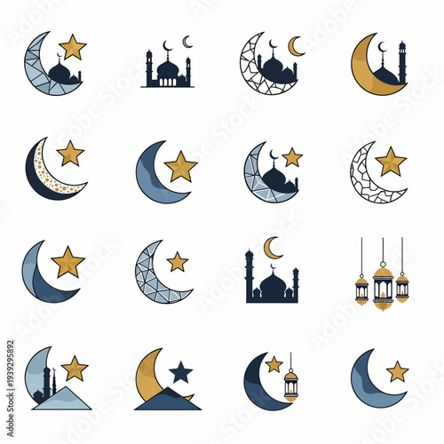 Ramadan Icons Set