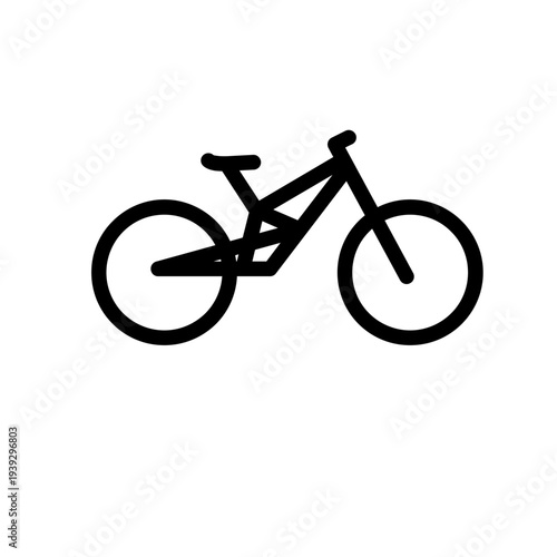 Minimalist Black Outline Bicycle Icon for Cycling, Sports, and Outdoor Activities
