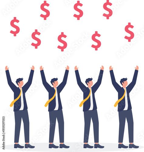 Team Cheering for Massive Financial Revenue