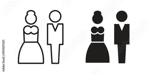 Newlyweds icons for templates, web design and infographics